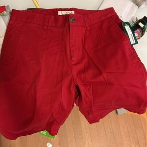 hawker rye red 11” essential wash chino short - size 31 (new with tags)
